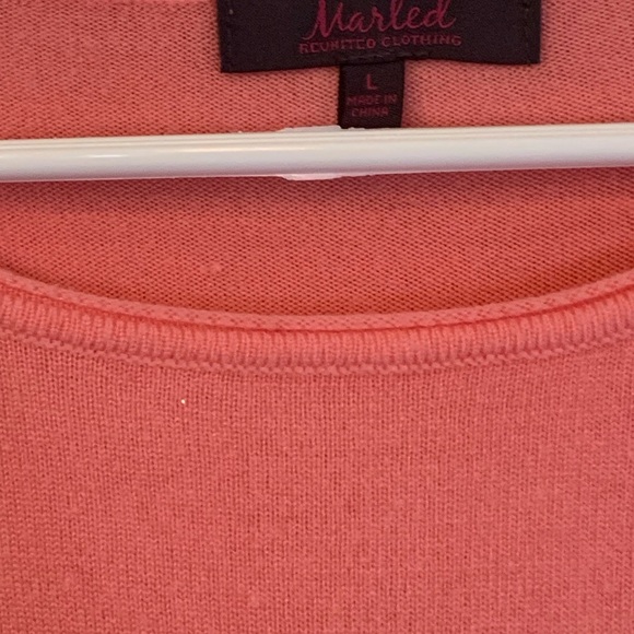 Marled Coral or Peach Long Sleeve Top Long Sleeves - Picture 3 of 7